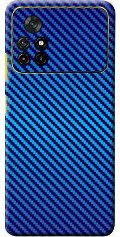 TJ CREATION POCO X4 Pro 5G Mobile Skin  (Ultra Super Blue Carbon Fiber Skin With High Matte Finish.)
