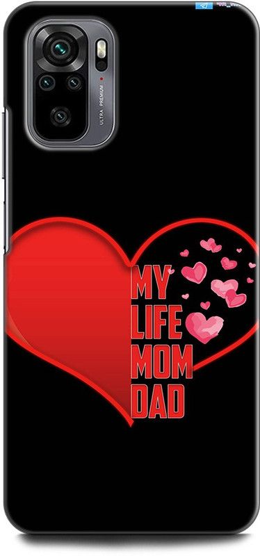 KEYCENT Back Cover for REDMI Note 10S MOTHER, MAA, FATHER, LIFE LINE, I LOVE MY MOM DAD  (Multicolor, Pack of: 1)