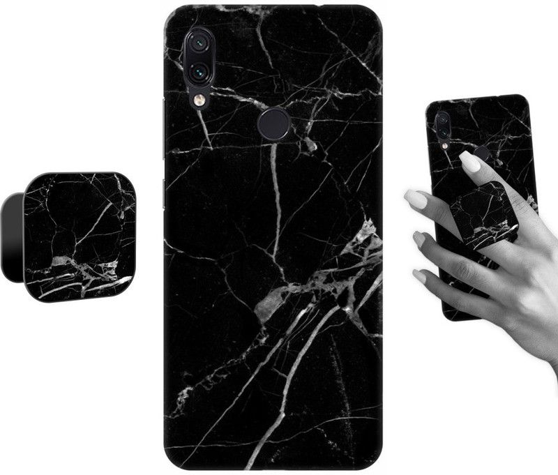 COBIERTAS Back Cover for Redmi Note 7  (Black, Grey, Cases with Holder, Pack of: 1)
