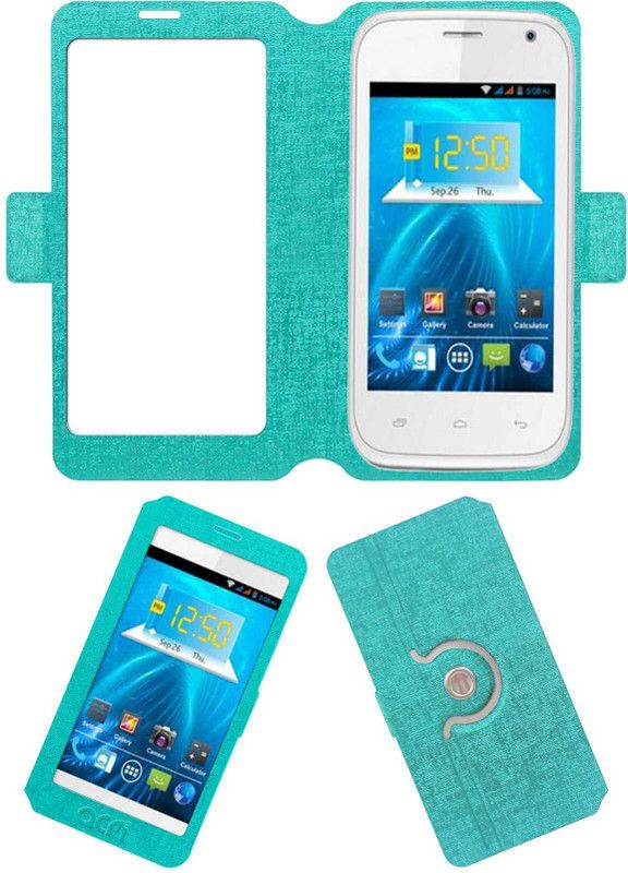 ACM Flip Cover for Spice Smart Flo Ivory 2 Mi-423  (Blue, Cases with Holder, Pack of: 1)