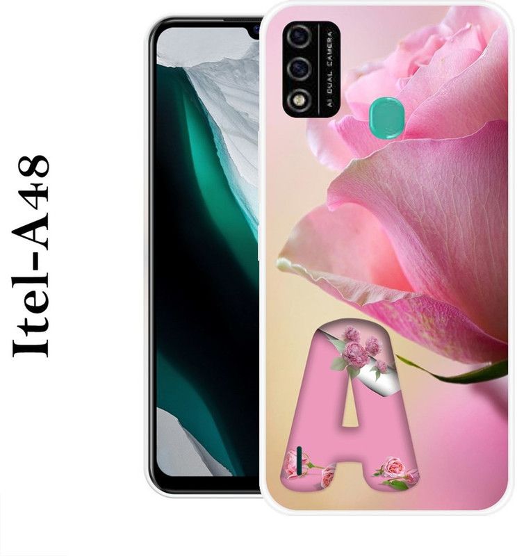Sswastik Back Cover for Itel A48  (Pink, Beige, Silicon)