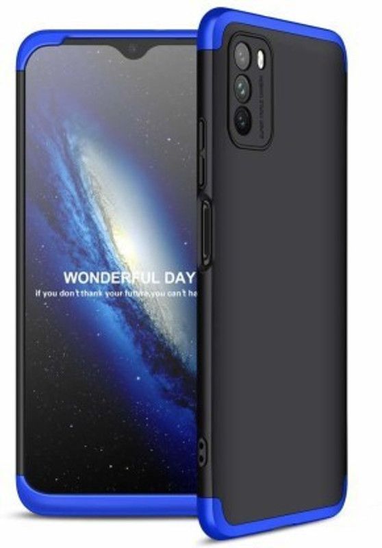 MatteSmoke Front & Back Case for Poco M3  (Blue, Dual Protection, Pack of: 1)