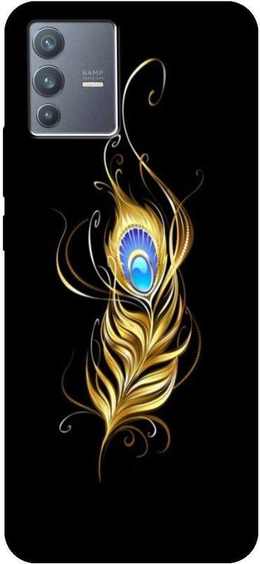 Print maker Back Cover for Vivo V23 5G  (Black, Gold, Grip Case, Silicon, Pack of: 1)