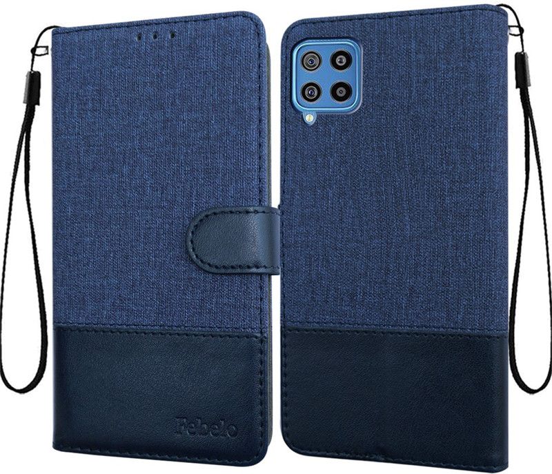 Febelo Flip Cover for Samsung Galaxy F22, Samsung Galaxy A22  (Blue, Cases with Holder, Pack of: 1)