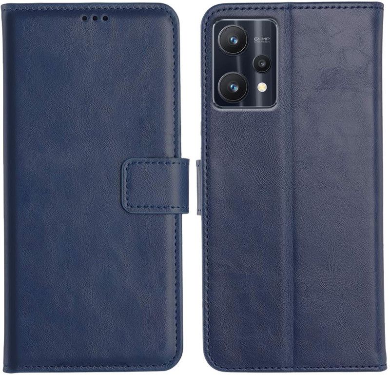 Genron Flip Cover for Realme 9 Pro  (Blue, Dual Protection)
