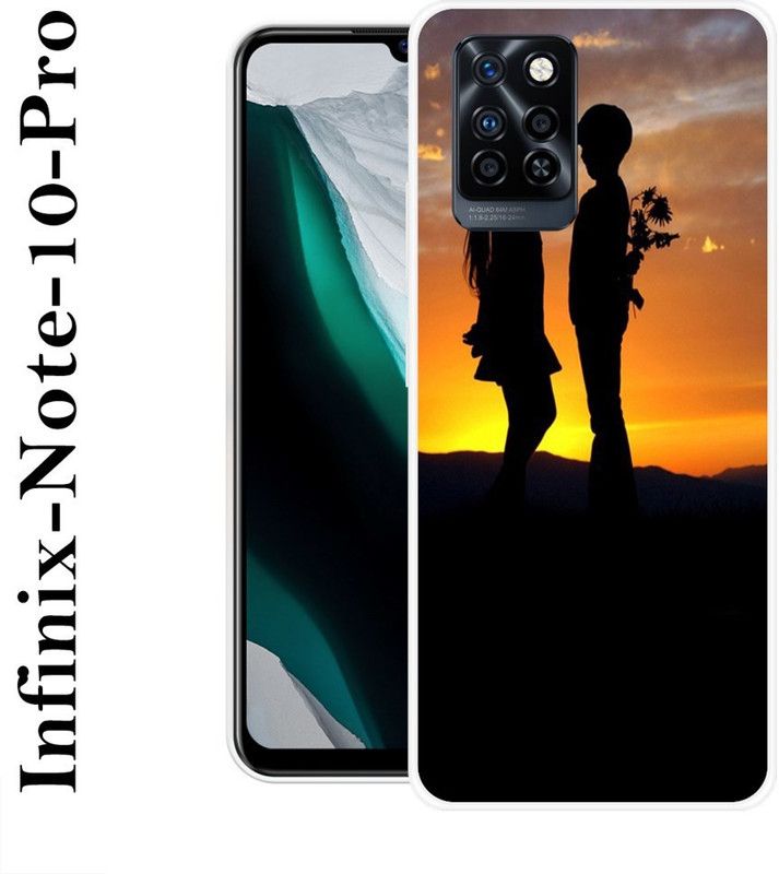 Sswastik Back Cover for Infinix Note 10 Pro  (Black, Orange, Silicon)