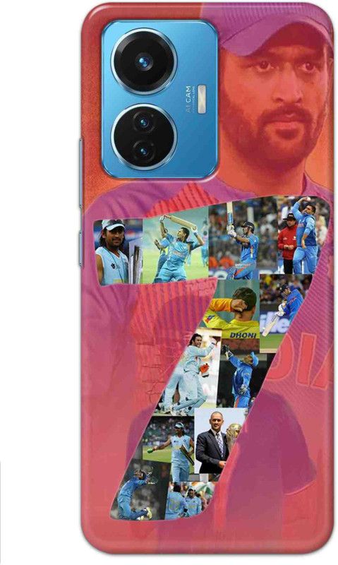NDCOM Back Cover for iQOO Z6 44W MS Dhoni Number 7 Printed  (Multicolor, Hard Case, Pack of: 1)