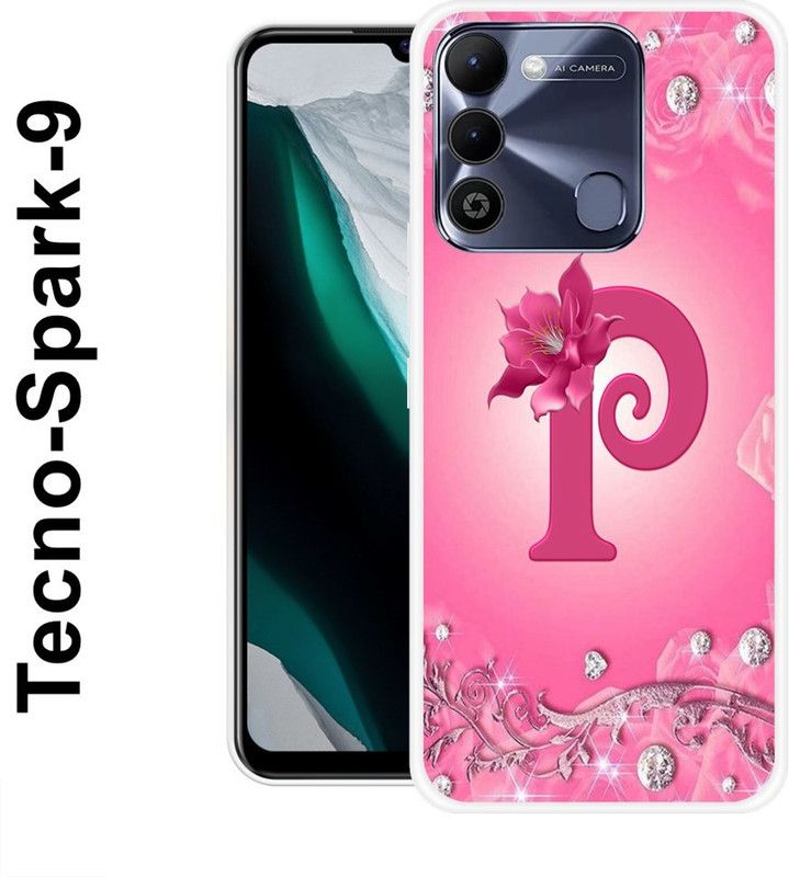 REALKING Back Cover for Tecno Spark 9  (Pink, White, Grip Case, Silicon)