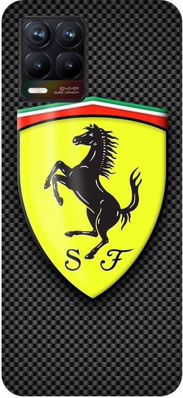 URCHIN Back Cover for Realme 8 ferrari, Ferrari logo, car, sports car, supercar  (Multicolor, Shock Proof, Pack of: 1)
