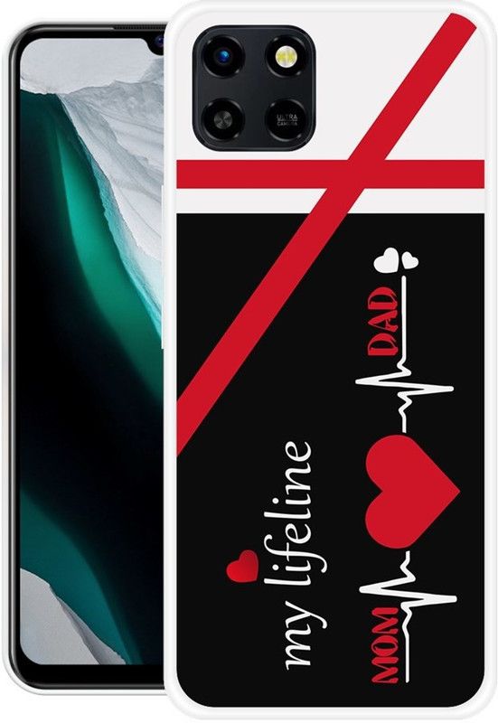 KUDI Back Cover for Infinix Smart 6 HD  (Black, White, Grip Case, Silicon)