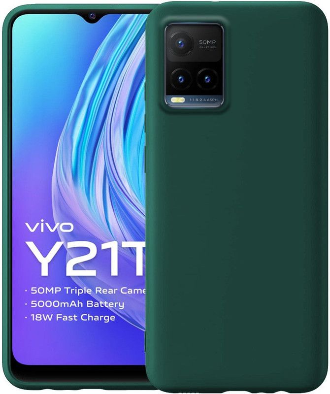 TrueObjects Back Cover for Vivo Y21T  (Green, Shock Proof, Silicon, Pack of: 1)