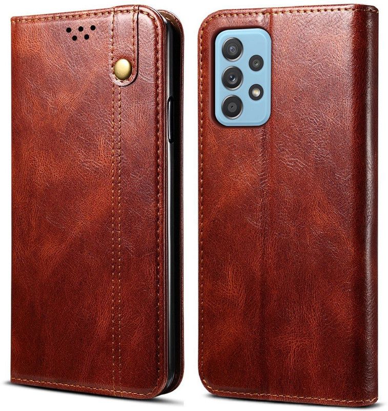 Dg Ming Flip Cover for Samsung Galaxy A52 / Galaxy A52s 5G  (Brown, Magnetic Case, Pack of: 1)