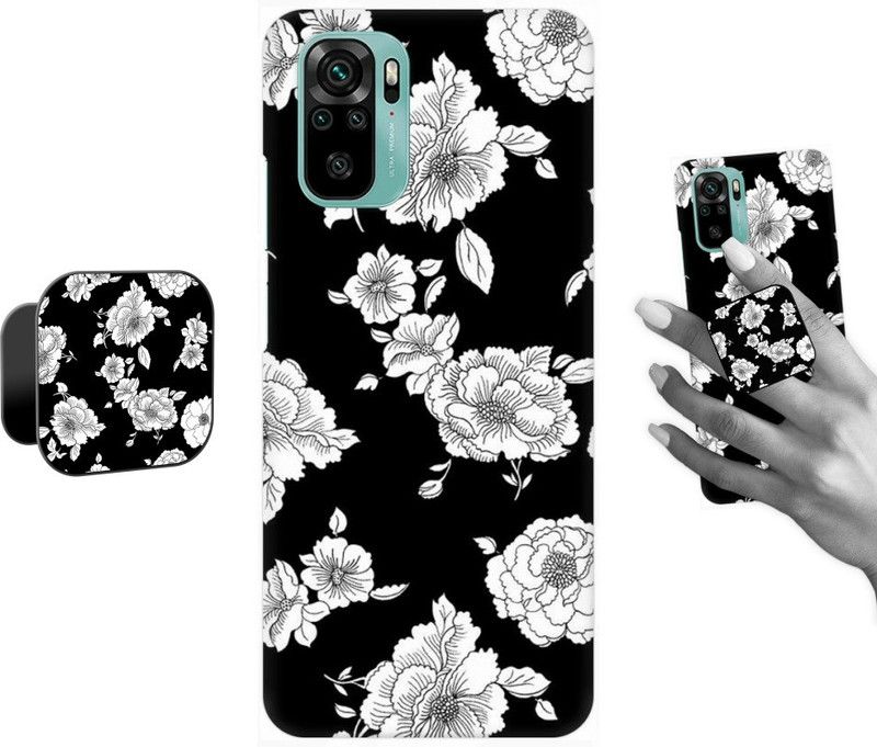 COBIERTAS Back Cover for Mi Redmi Note 10  (Black, White, Cases with Holder, Pack of: 2)