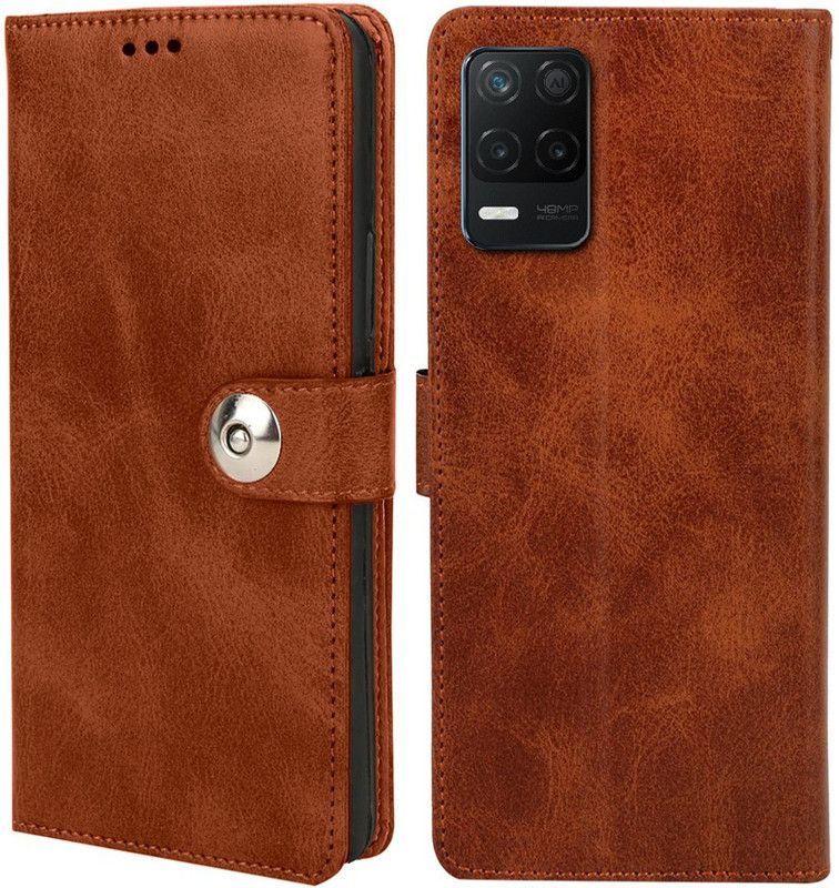 Winkel Flip Cover for Realme 8 5g  (Brown, Magnetic Case, Pack of: 1)