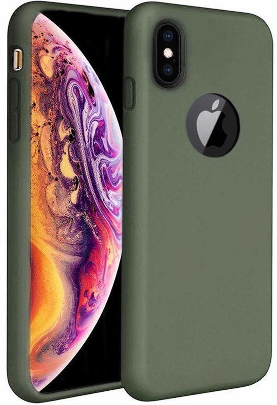 Vaku Luxos Back Cover for Apple iPhone XS Max Liquid Silicon Velvet-Touch Silk Finish Case  (Green, Shock Proof, Pack of: 1)