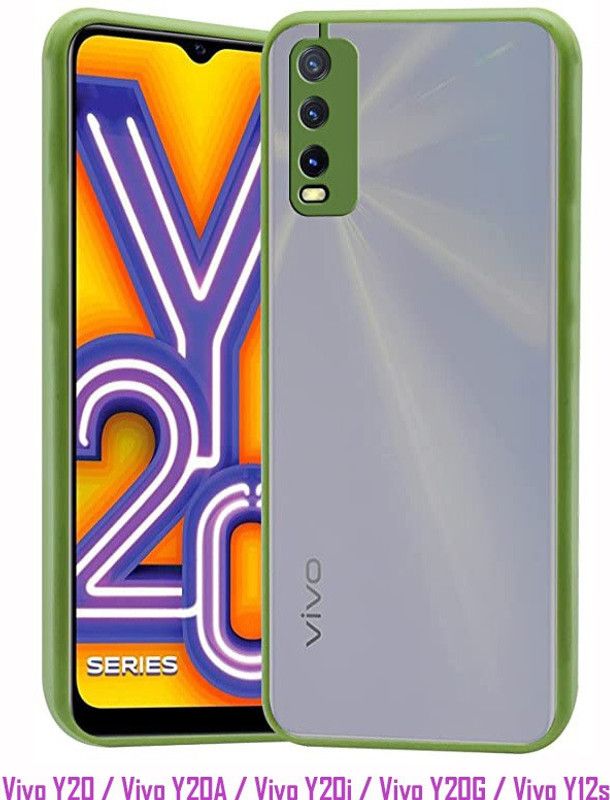 ecohint Back Cover for Vivo Y20 smoke back cover  (Black, Dual Protection, Silicon, Pack of: 1)