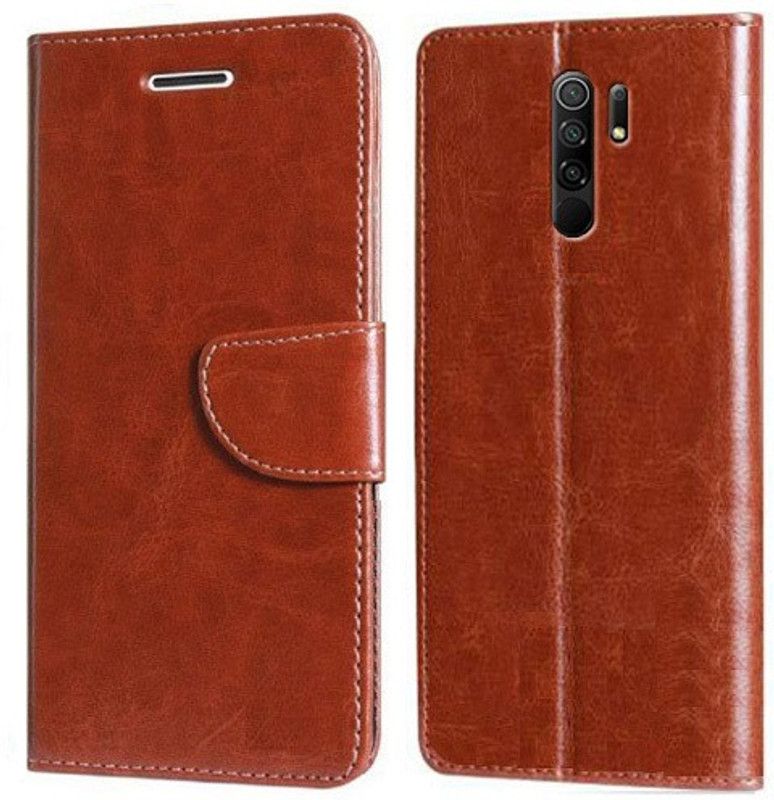 Nuvak Flip Cover for POCO M2 Reloaded, POCO M2, Redmi 9 Prime  (Brown, Magnetic Case, Pack of: 1)
