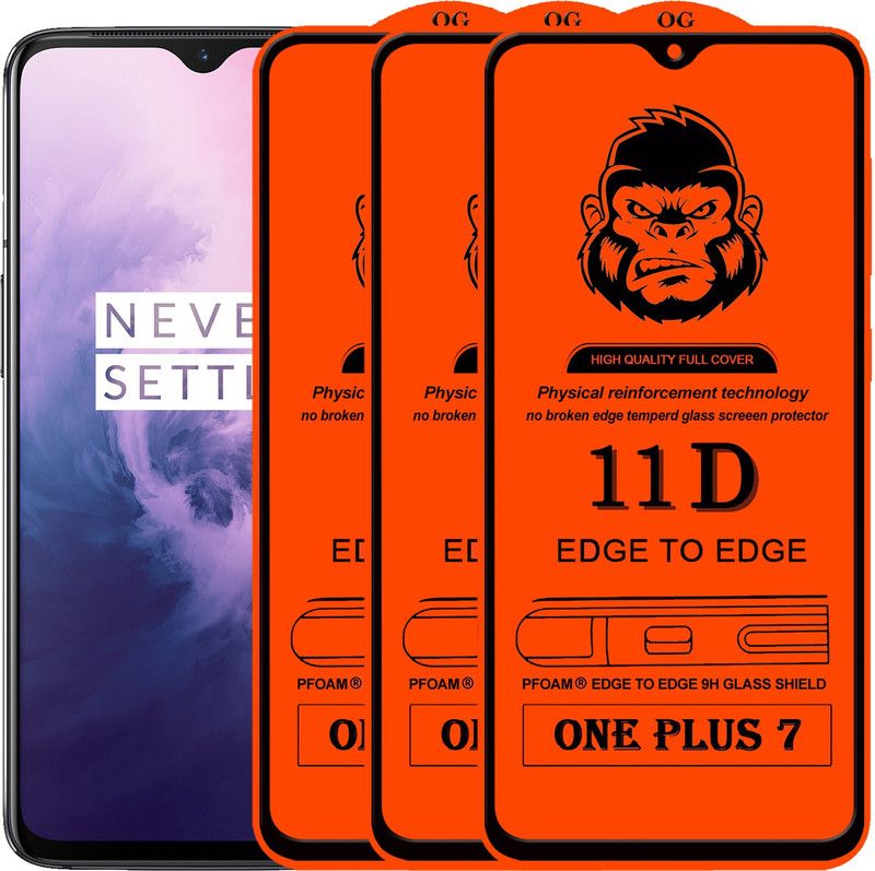Xester Edge To Edge Tempered Glass for ONE PLUS 7  (Pack of 3)
