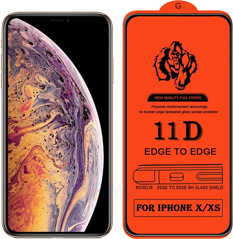 Roxel Edge To Edge Tempered Glass for Apple iPhone XS  (Pack of 1)