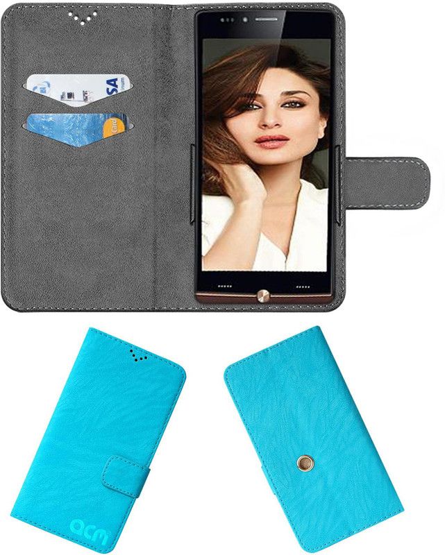 ACM Flip Cover for Iball Cobalt 4 Mslr  (Blue, Cases with Holder, Pack of: 1)