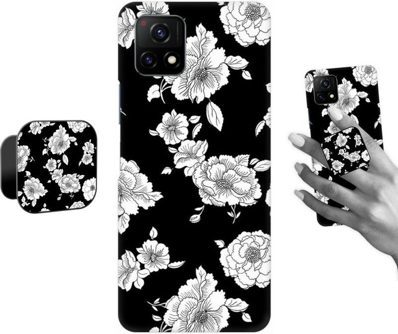 COBIERTAS Back Cover for Vivo Y72 5G  (Black, Grey, Cases with Holder, Pack of: 2)