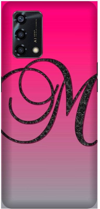 3D U PRINT Back Cover for OPPO F19 (4G),CPH2219 M letter,M name M word  (Orange, Waterproof, Pack of: 1)