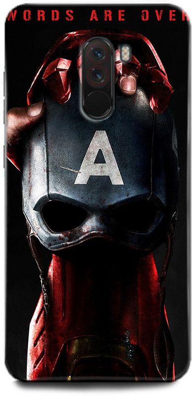 INDICRAFT Back Cover for POCO F1 CAPTAIN AMERICA, FACE, MASK, AVENGER, MARVEL, COMIC  (Multicolor, Hard Case, Pack of: 1)