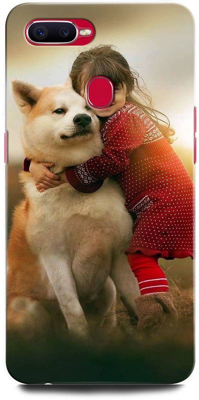 INTELLIZE Back Cover for Realme U1 RMX1833 GIRL, DOG, CUTE GIRL DOG, GIRL HUG DOG  (Multicolor, Hard Case, Pack of: 1)