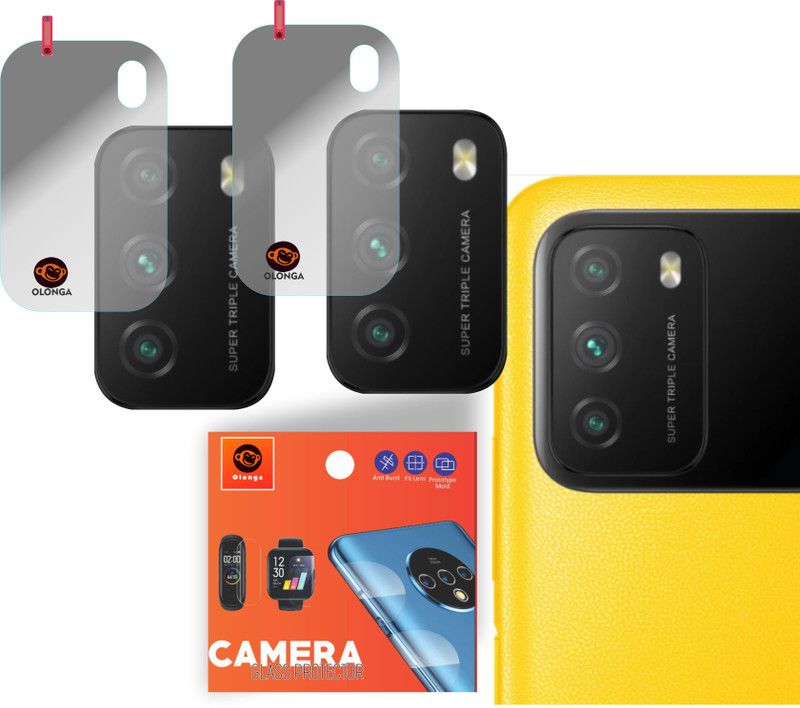 OLONGA Back Camera Lens Glass Protector for POCO M3  (Pack of: 2)