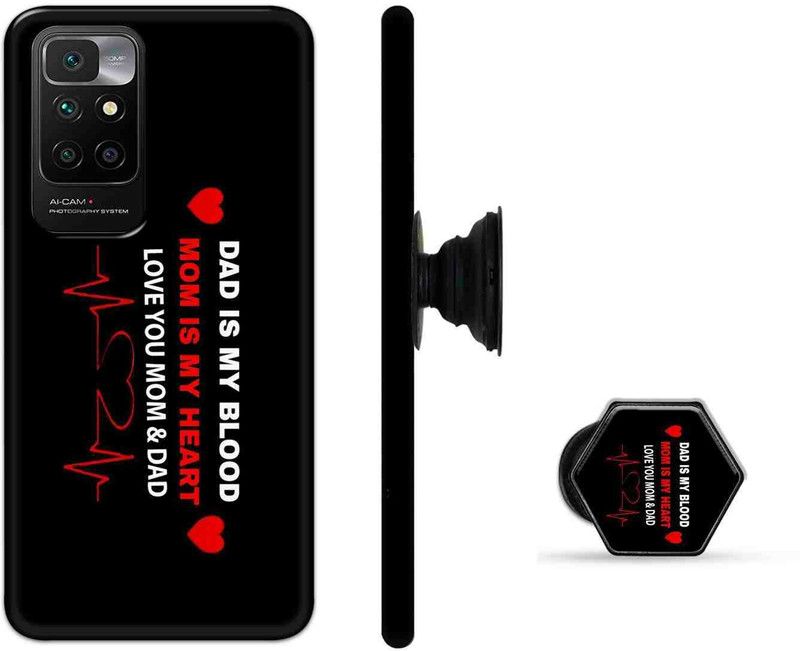 PRINTEDGE Back Cover for Mi Redmi 10 Prime  (Black, Red, Pack of: 2)