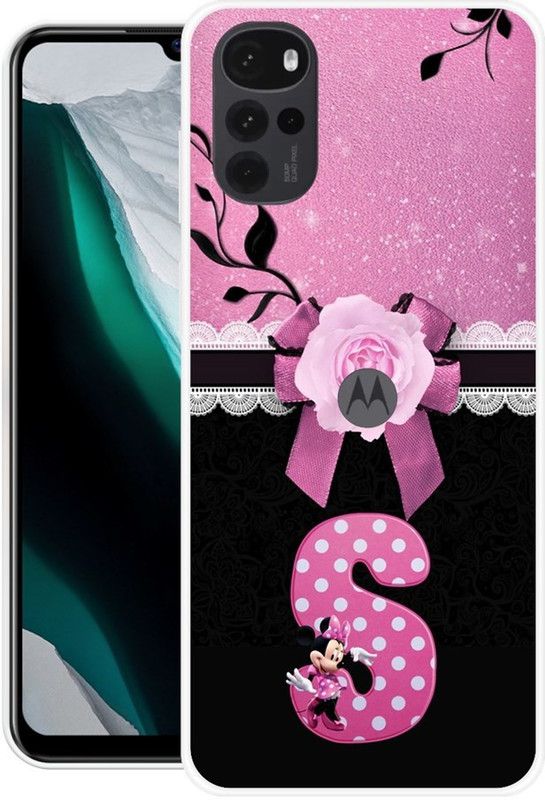 KUDI Back Cover for Motorola Moto G22  (Pink, Black, Silicon)