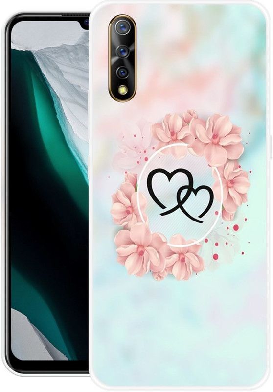 Krtagy Back Cover for Vivo S1  (Pink, Blue, Dual Protection, Silicon, Pack of: 1)