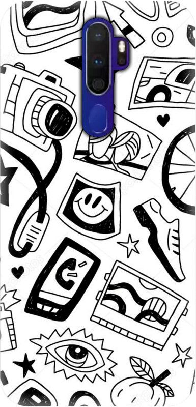 Smutty Back Cover for Oppo A5 2020, CPH1931, CPH1959, CPH1933, CPH1935, CPH1943 - Doodle Print  (Multicolor, Hard Case, Pack of: 1)