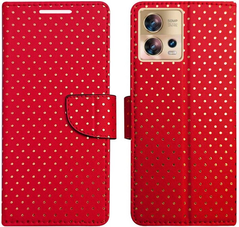 AD Enterprises Flip Cover for Moto Edge 30 Fusion 5G in High Quality Material  (Red, Magnetic Case, Pack of: 1)