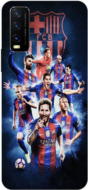 Bluvver Back Cover for Vivo Y12s, V2033, Printed FootBall Players,League Barcelone Back Cover  (Multicolor, Hard Case, Pack of: 1)