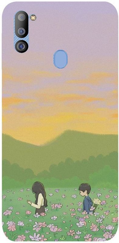 Golden Mask Back Cover for Sky Hawk Back Cover For Samsung Galaxy M21 Painting Of Boy And Girl  (Multicolor, Waterproof, Silicon, Pack of: 1)