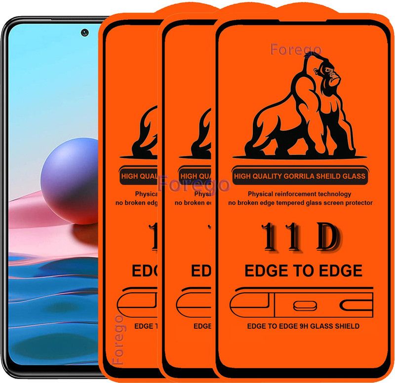 Forego Edge To Edge Tempered Glass for Mi Note 11 Pro  (Pack of 3)