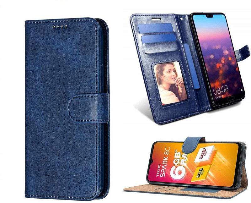 Fastship Flip Cover for Infinix Hot 12 Pro  (Blue, Flexible, Pack of: 1)
