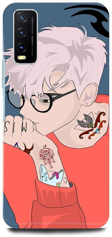 play fast Back Cover for Vivo Y20A, v2054 ANIME, VECTOR, ART, BOY, ALONE, BOY  (Brown, Hard Case, Pack of: 1)