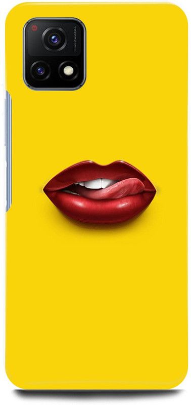 play fast Back Cover for Vivo Y72 5G, V2060 GIRL, LIPS, HOT, LIPD, KISS, YELLOW  (Yellow, Hard Case, Pack of: 1)