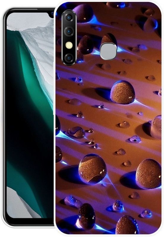 Krtagy Back Cover for Infinix Hot 8  (Blue, Brown, Dual Protection, Silicon, Pack of: 1)