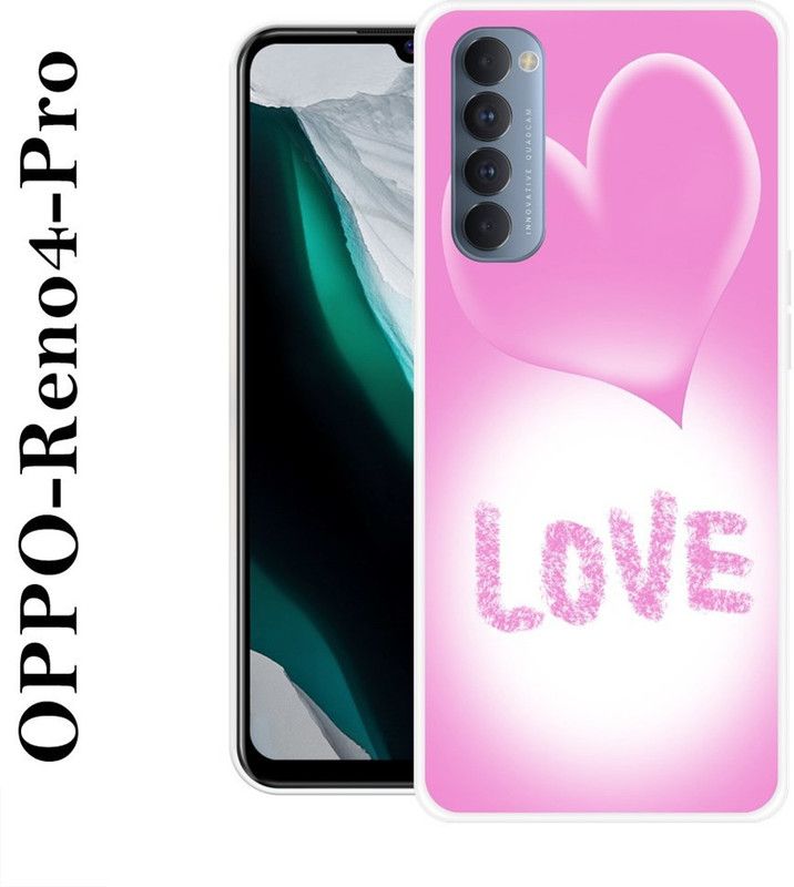 Sswastik Back Cover for Oppo Reno4 Pro  (Pink, White, Grip Case, Silicon)