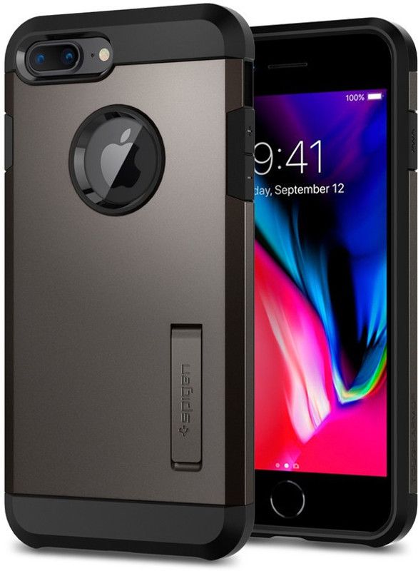 Spigen Tough Armor Back Cover for Apple iPhone 8 Plus, Apple iPhone 7 Plus  (Black, Shock Proof, Pack of: 1)