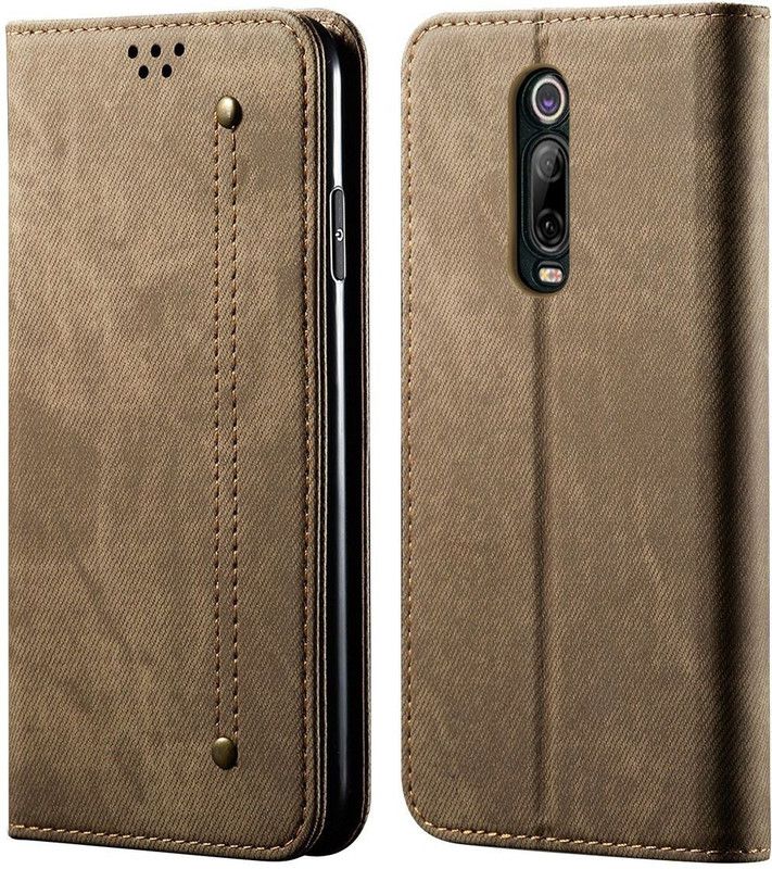 Dg Ming Wallet Case Cover for Redmi K20 / Redmi K20 Pro  (Khaki, Magnetic Case, Pack of: 1)