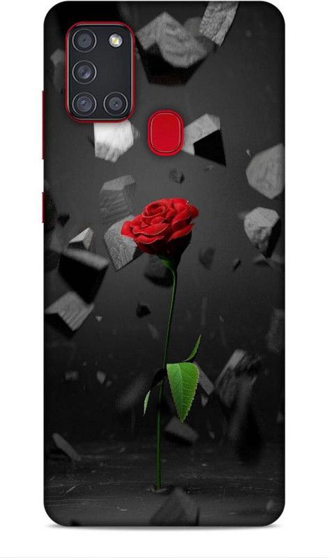 Printabulous Back Cover for Samsung Galaxy A21s  (Black, Red)
