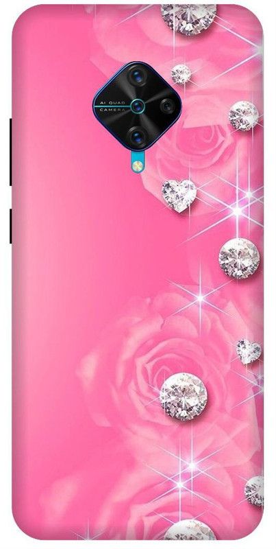 SSMORYA Back Cover for Vivo S1 Pro Pink Diamond Printed Back Cover  (Multicolor, Waterproof, Pack of: 1)