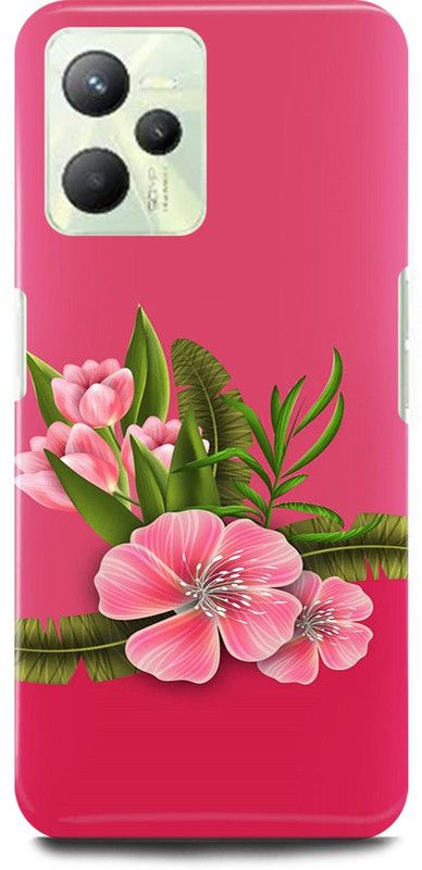 play fast Back Cover for Realme C35, RMX3511 PINK, GREEN, FLOWER, FLOWERS, ART  (Pink, Hard Case, Pack of: 1)