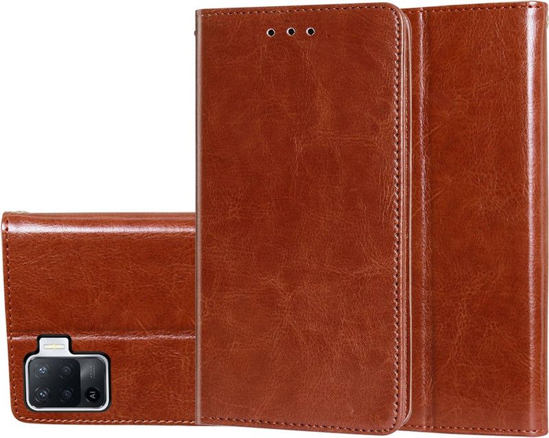 Unistuff Flip Cover for Oppo A94  (Brown, Dual Protection, Pack of: 1)