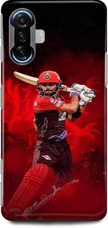play fast Back Cover for POCO F3 GT VIRAT, KOHLI, INDIAN, PLAYER, CRICKETER, RCB  (Red, Hard Case, Pack of: 1)