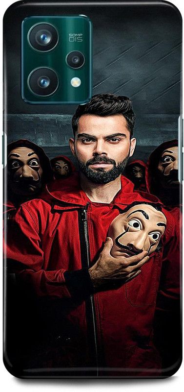 play fast Back Cover for Realme 9 Pro 5G, RMX3471 MONEY, HEIST, MASK, VIRAT, KOHLI, INDIAN, PLAYER  (Red, Hard Case, Pack of: 1)